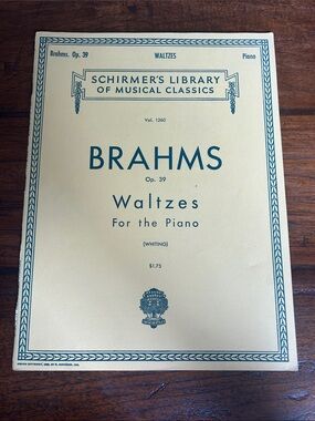 Schirmer's Library Brahms Waltzes Wall Art - Cream and Blue - 27 pages